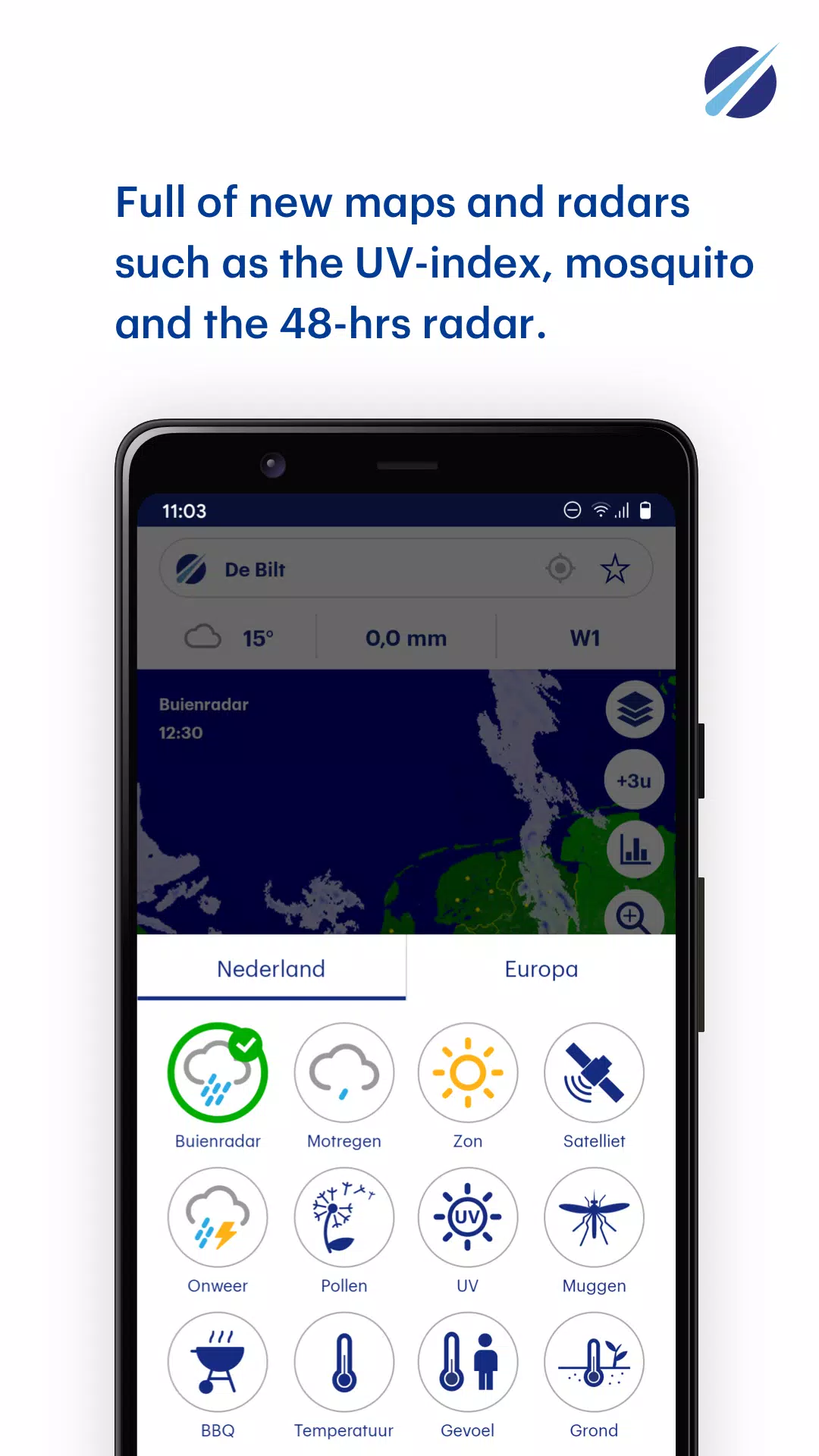Buienradar Tangkapan skrin 2