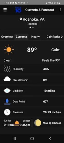 WSLS 10 Roanoke Weather Schermafbeelding 2