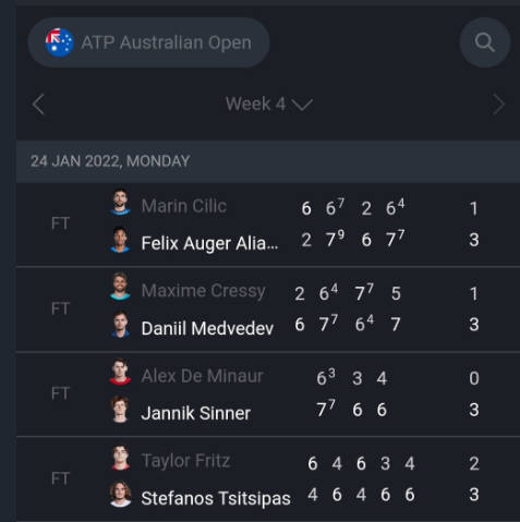 ATP live scores : Tennis live Captura de tela 0